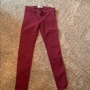 Maroon Hollister Skinny Jeans